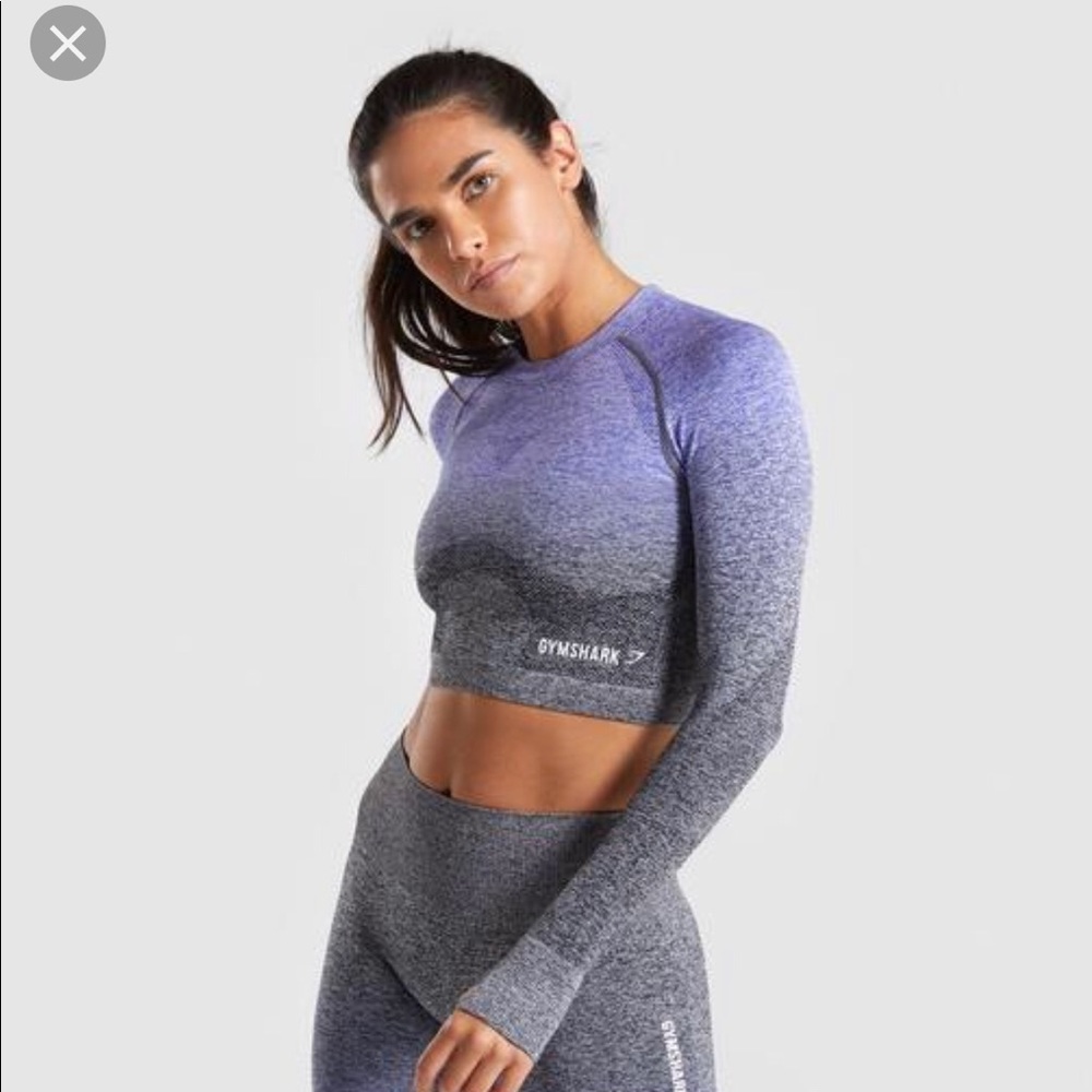 Ombre seamless crop top Indigo Black